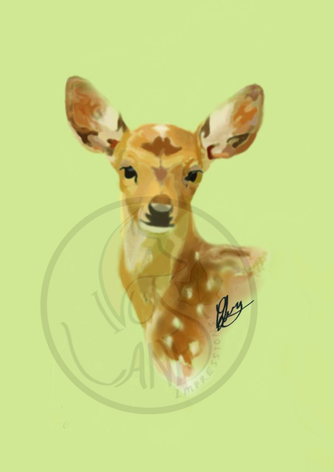 Spring fawn print