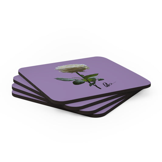 White Rose Coaster Set