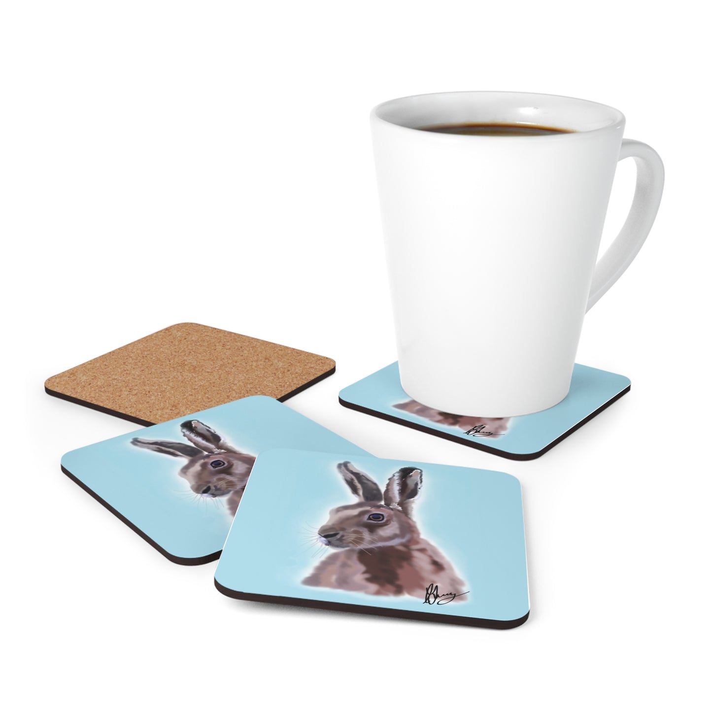 Winter Hare Coaster Set