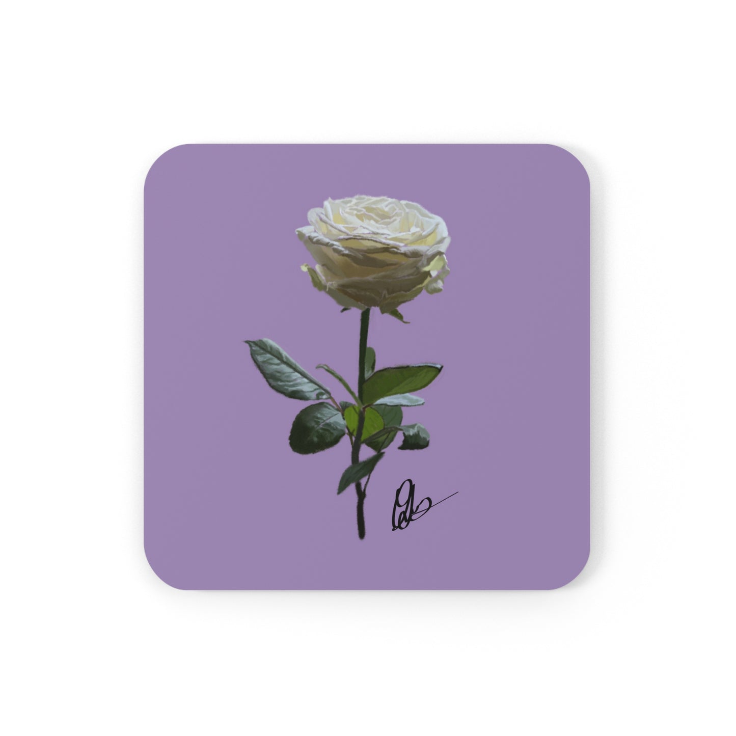 White Rose Coaster Set