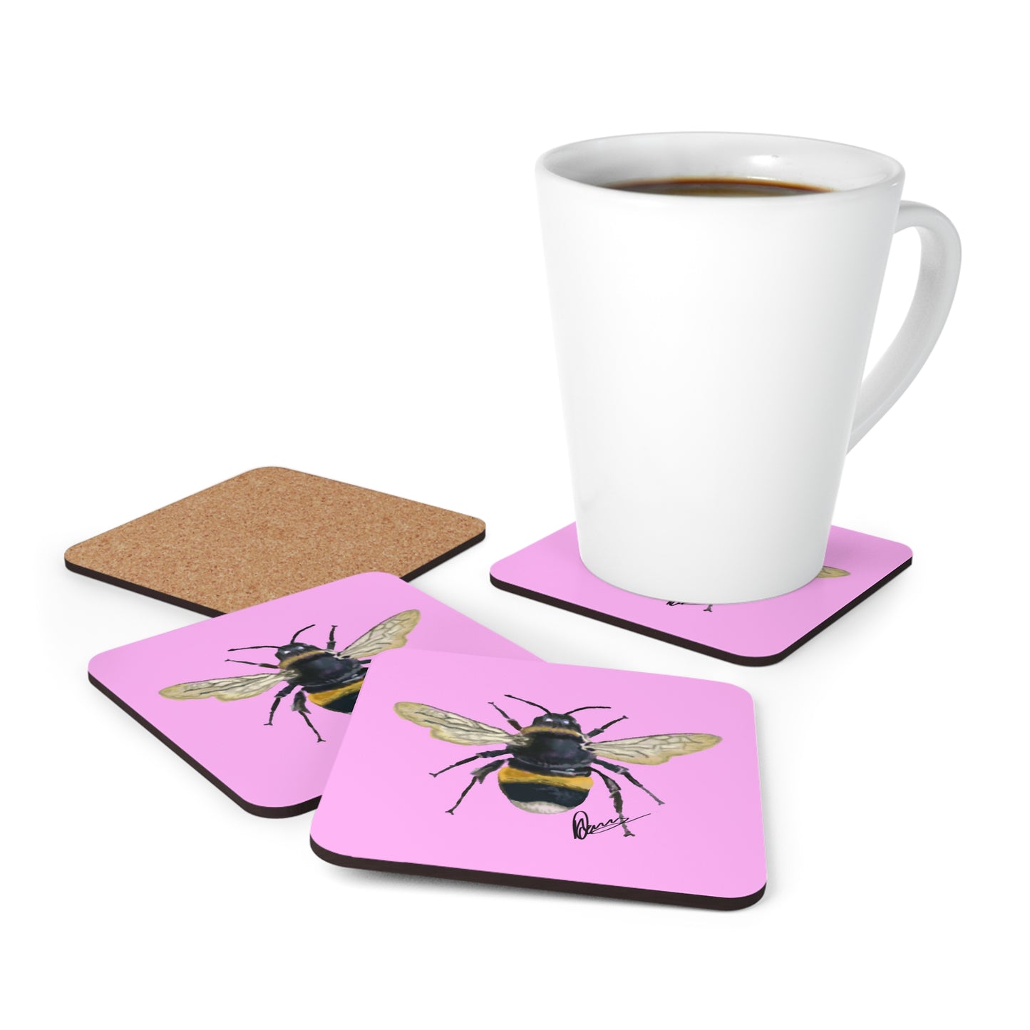 Vibrant Bee Coaster Set