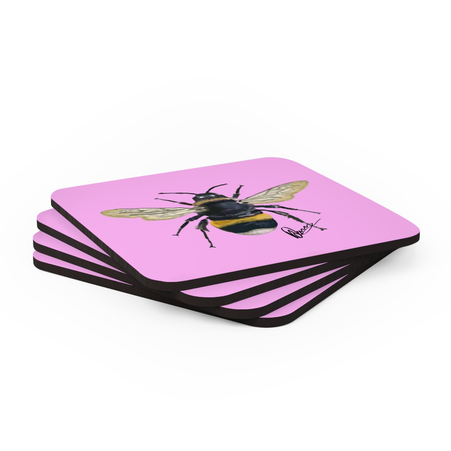 Vibrant Bee Coaster Set