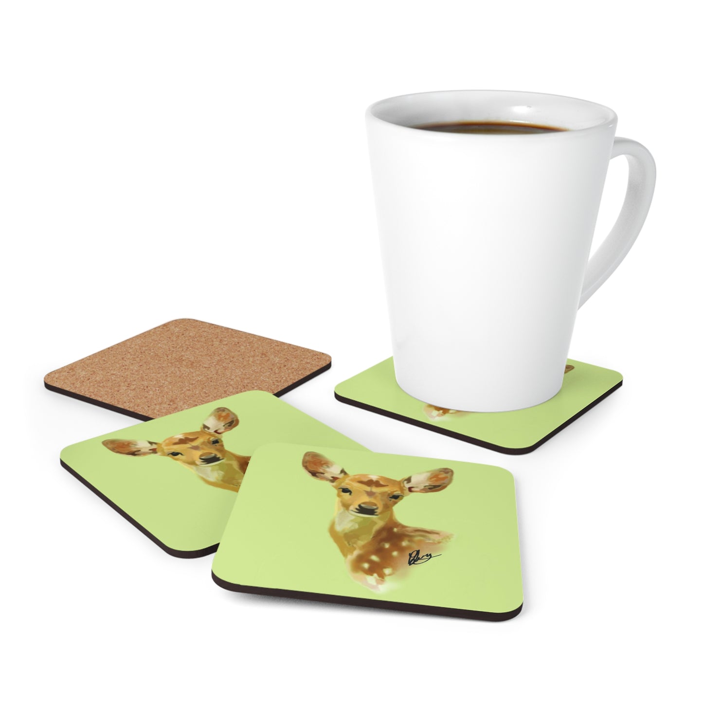 Spring Fawn Coaster Set