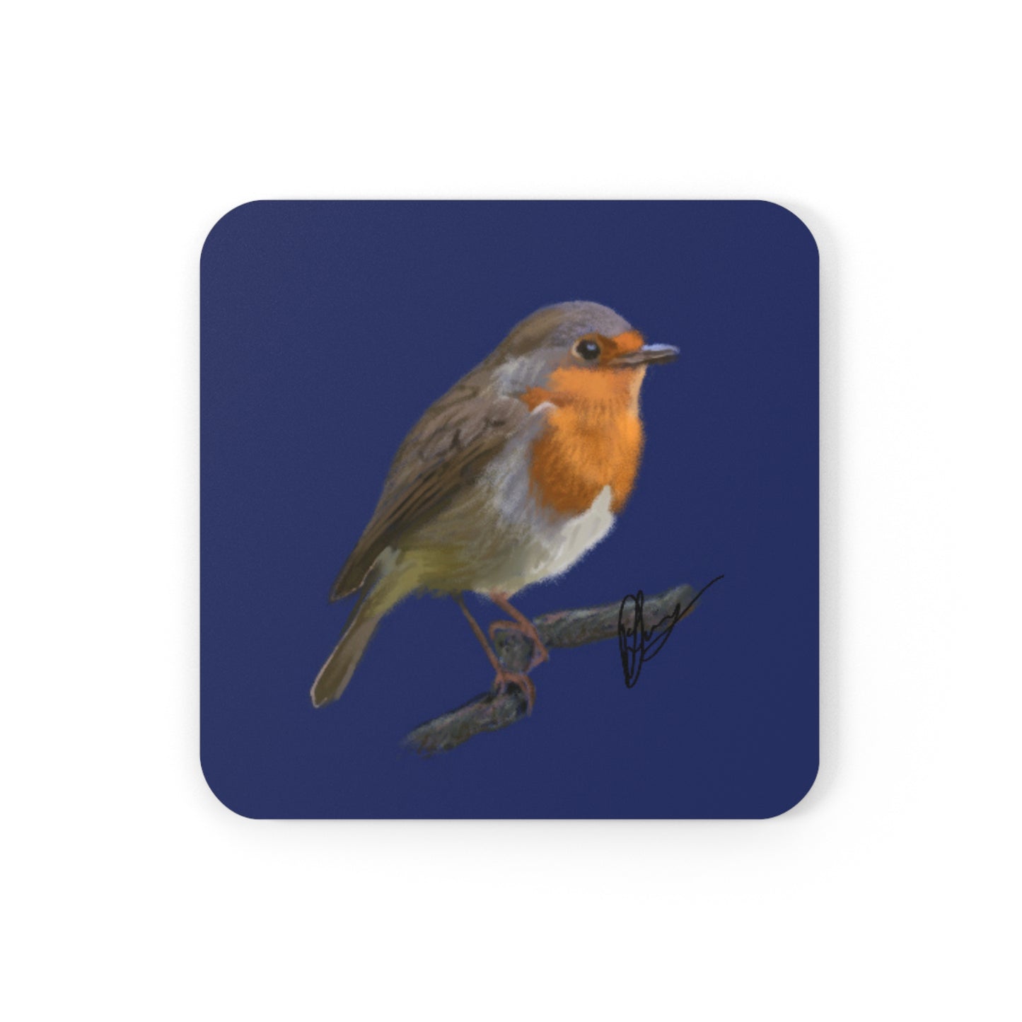 Navy Robin Coaster Set